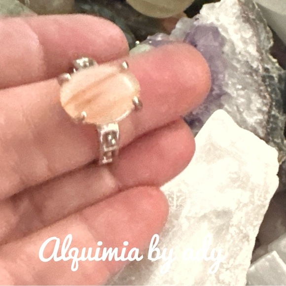 CRAZY LACE AGATE SILVER MIDI RING BOHO - Picture 2 of 3